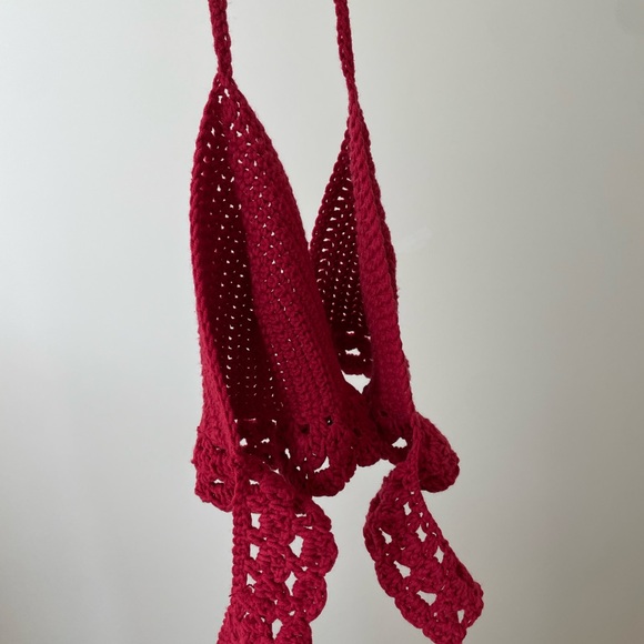 Red Crochet Halter Top - Picture 2 of 4